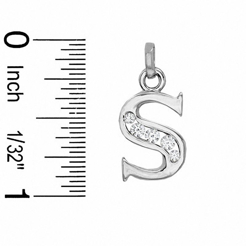 Main Image 2 of Cubic Zirconia Small Initial "S" Charm in Sterling Silver