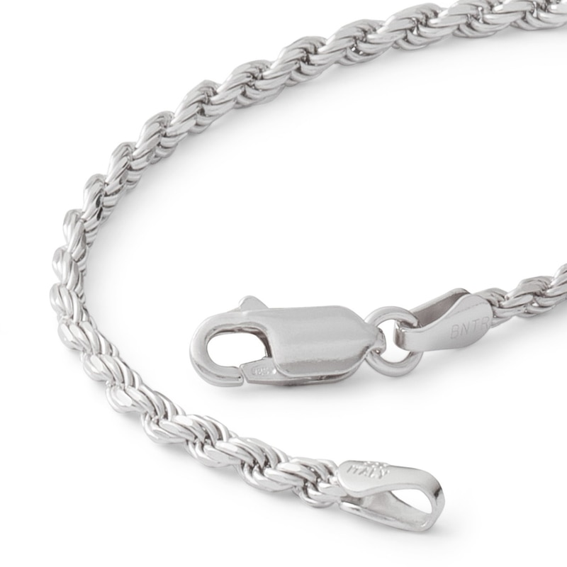 Made in Italy 050 Gauge Diamond-Cut Solid Rope Chain Bracelet in Solid Sterling Silver