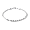 Made in Italy 070 Gauge Diamond-Cut Rope Chain Bracelet in Solid Sterling Silver - 8"