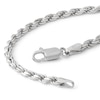 Made in Italy 070 Gauge Diamond-Cut Rope Chain Bracelet in Solid Sterling Silver - 8"