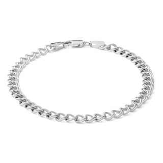 Made in Italy Gauge Link Charm Bracelet in Sterling Silver