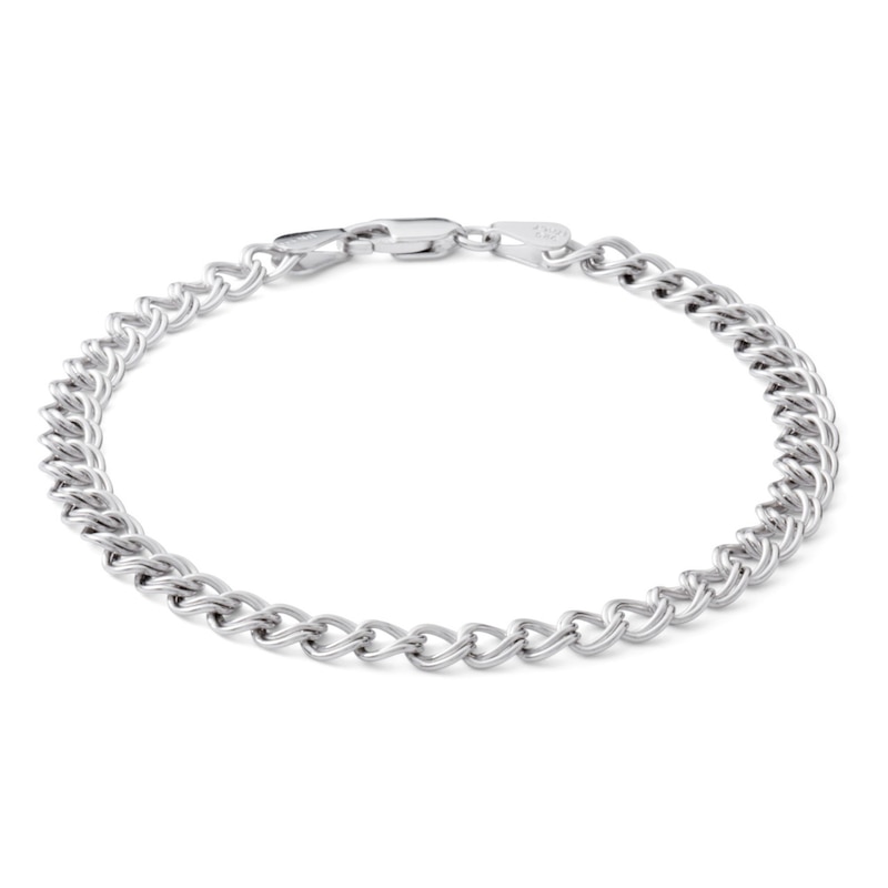 Made in Italy Gauge Link Charm Bracelet in Sterling Silver