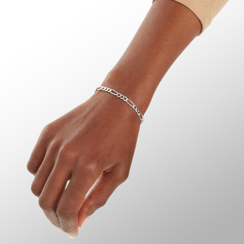Made in Italy 120 Gauge Figaro Chain Bracelet in Sterling Silver - 8"
