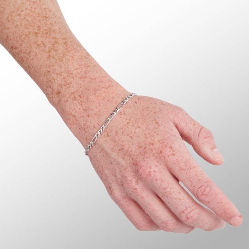 Made in Italy 120 Gauge Figaro Chain Bracelet in Sterling Silver - 8"