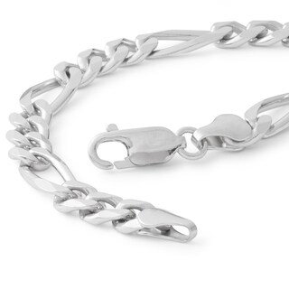 Made in Italy 180 Gauge Figaro Chain Bracelet in Sterling Silver - 8"