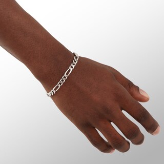 Made in Italy 180 Gauge Figaro Chain Bracelet in Sterling Silver - 8"
