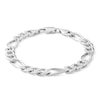 Thumbnail Image 0 of Made in Italy 220 Gauge Pavé Figaro Chain Bracelet in Sterling Silver - 8"