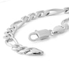 Thumbnail Image 1 of Made in Italy 220 Gauge Pavé Figaro Chain Bracelet in Sterling Silver - 8"