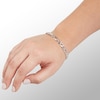 Thumbnail Image 2 of Made in Italy 220 Gauge Pavé Figaro Chain Bracelet in Sterling Silver - 8"