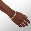 Thumbnail Image 3 of Made in Italy 220 Gauge Pavé Figaro Chain Bracelet in Sterling Silver - 8"