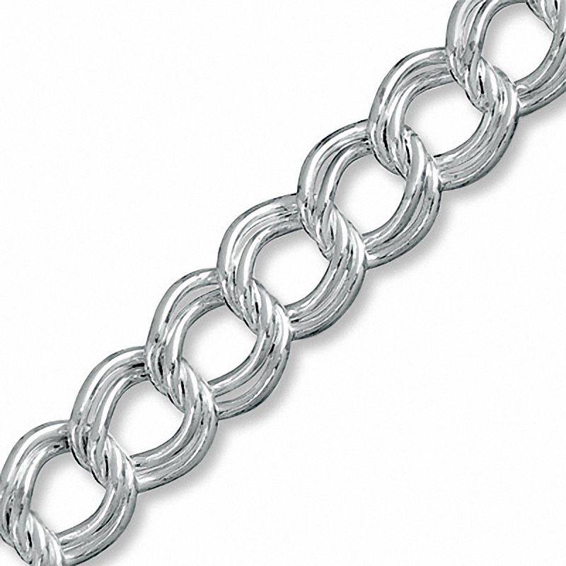 Main Image 1 of Sterling Silver 100 Gauge Link Charm Bracelet - 8"