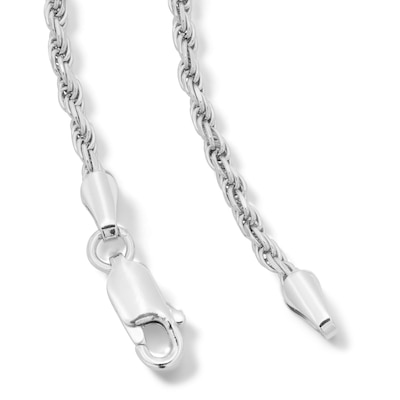 Sterling Silver Diamond-Cut Solid Rope Chain Made in Italy - 20"