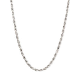 Made in Italy 050 Gauge Diamond-Cut Rope Chain Necklace in Solid Sterling Silver - 24&quot;