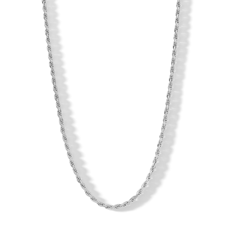 Made in Italy 050 Gauge Diamond-Cut Rope Chain Necklace in Solid Sterling Silver - 30"