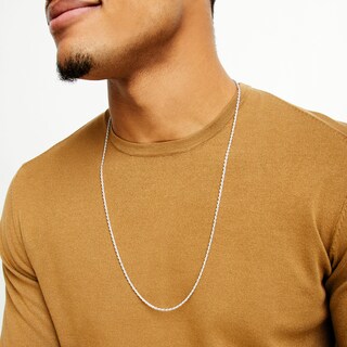 Sterling Silver Diamond-Cut Rope Chain Made in Italy