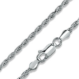 Made in Italy 050 Gauge Diamond-Cut Rope Chain Necklace in Solid Sterling Silver - 18&quot;