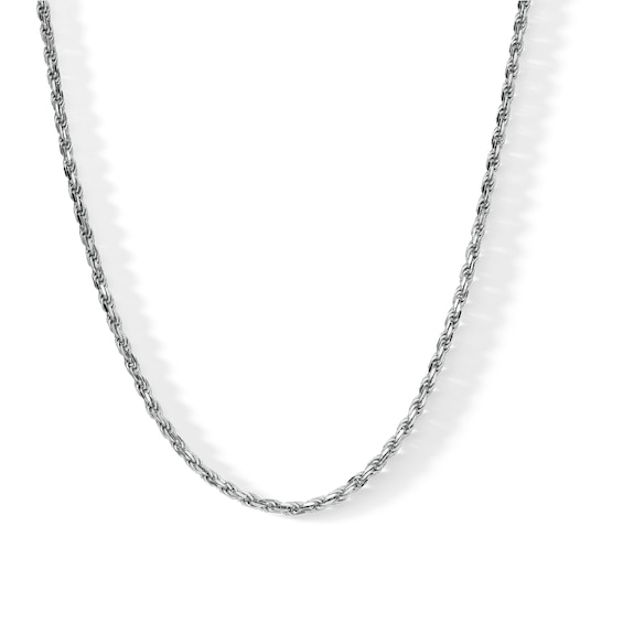 Made in Italy Gauge Diamond-Cut Rope Chain Necklace in Solid Sterling Silver