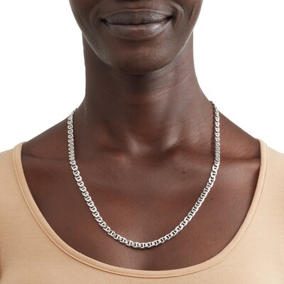Made in Italy 150 Gauge Mariner Link Necklace in Sterling Silver - 22"