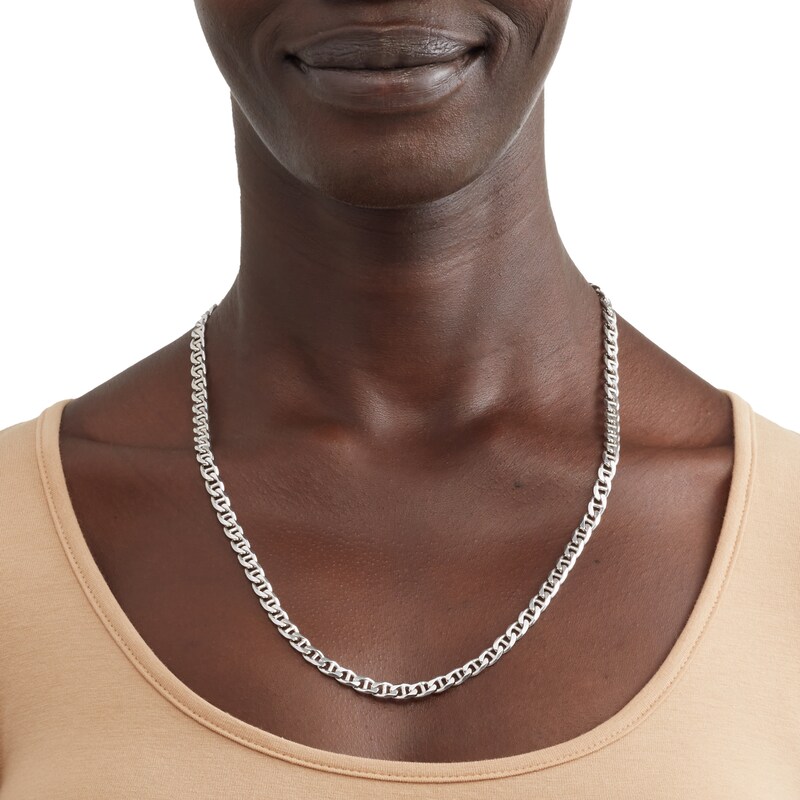 Main Image 3 of Made in Italy 150 Gauge Mariner Link Necklace in Sterling Silver - 22"