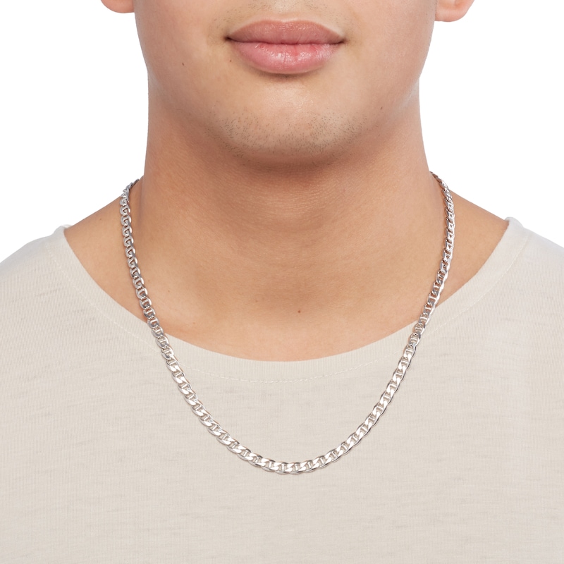 Main Image 5 of Made in Italy 150 Gauge Mariner Link Necklace in Sterling Silver - 22"