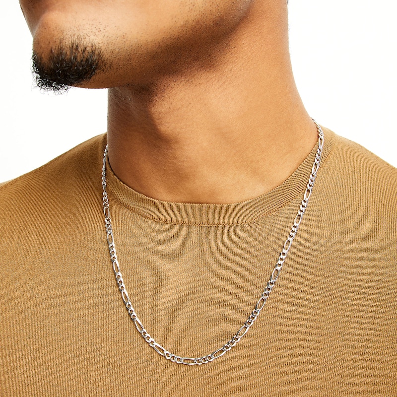 Main Image 2 of Made in Italy 120 Gauge Figaro Chain Necklace in Sterling Silver - 24"