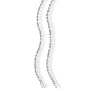 Sterling Silver Diamond-Cut Rope Chain Necklace Made in Italy - 20"