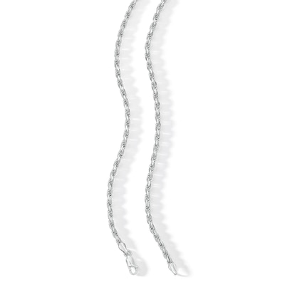 Sterling Silver Diamond-Cut Rope Chain Necklace Made in Italy - 20"