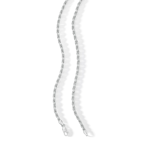 Sterling Silver Diamond-Cut Rope Chain Necklace Made in Italy - 20"