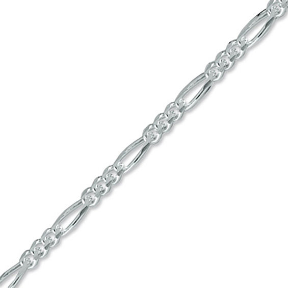 080 Gauge Figaro Chain Necklace in Sterling Silver