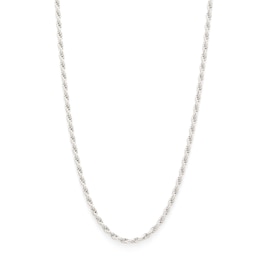 Made in Italy 040 Gauge Diamond-Cut Rope Chain Necklace in Solid Sterling Silver - 24&quot;