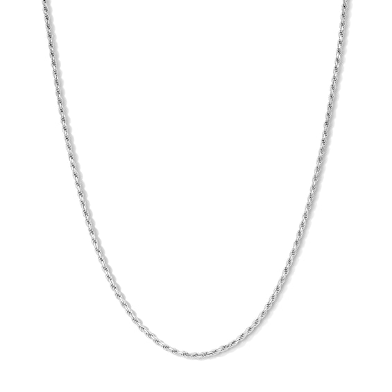 Made in Italy 040 Gauge Diamond-Cut Rope Chain Necklace in Solid Sterling Silver