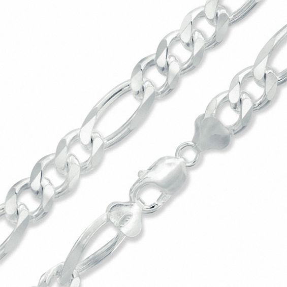 Sterling Silver 300 Gauge Figaro Chain Necklace - 24"