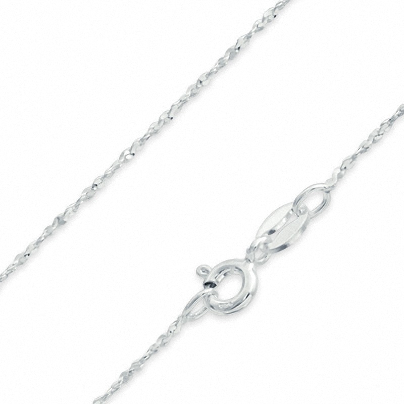 Main Image 1 of Made in Italy 035 Gauge Twisted Serpentine Chain Necklace in Sterling Silver - 16"