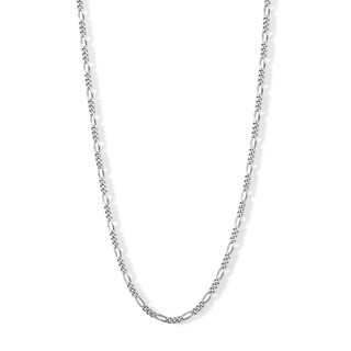 Made in Italy Gauge Figaro Chain Necklace in Solid Sterling Silver