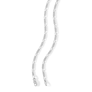 Made in Italy Gauge Figaro Chain Necklace in Solid Sterling Silver