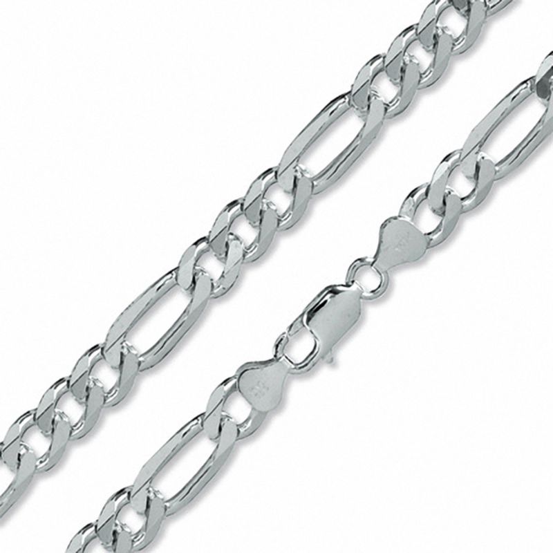 Main Image 1 of Sterling Silver 220 Gauge Figaro Chain Necklace - 24"
