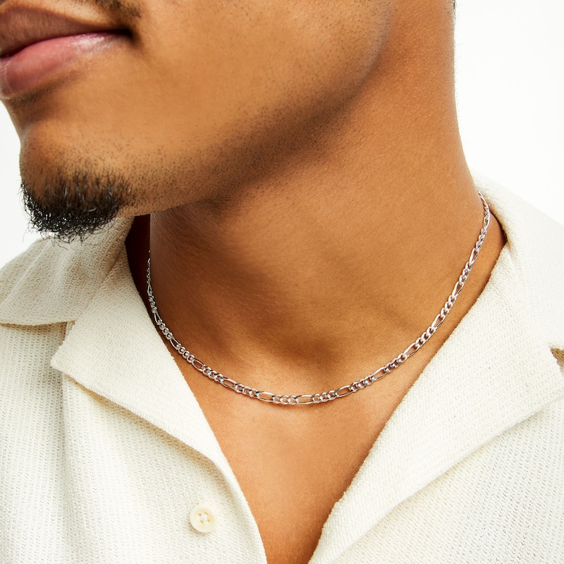 Main Image 2 of Sterling Silver Figaro Chain Made in Italy - 18"