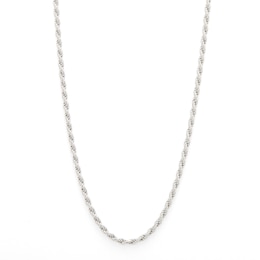 Made in Italy 040 Gauge Diamond-Cut Rope Chain Necklace in Solid Sterling Silver - 16&quot;