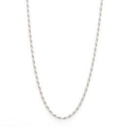 Sterling Silver Diamond-Cut Rope Chain Made in Italy - 16"
