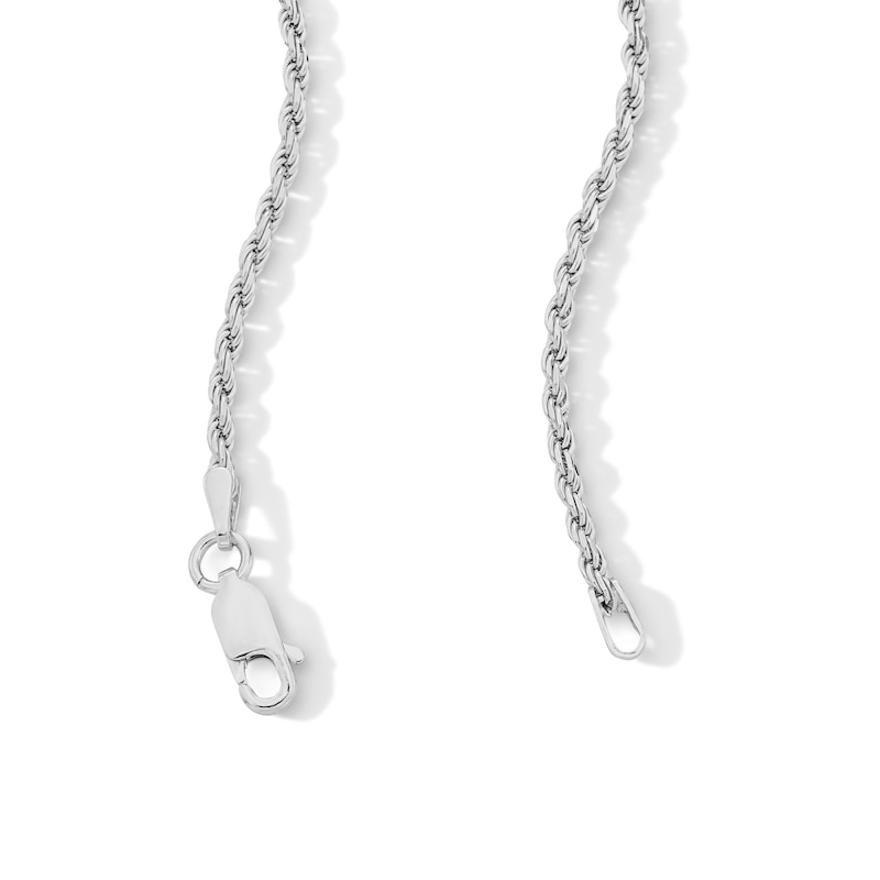 Main Image 5 of Sterling Silver Diamond-Cut Rope Chain Made in Italy - 16"