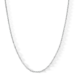 Made in Italy 030 Gauge Singapore Chain Necklace in Solid Sterling Silver - 16&quot;