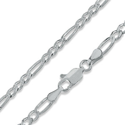 Made in Italy Gauge Figaro Chain Necklace in Solid Sterling Silver