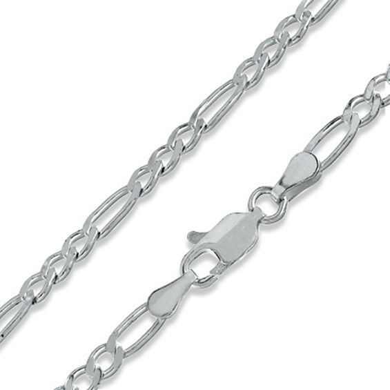 Made in Italy Gauge Figaro Chain Necklace in Solid Sterling Silver