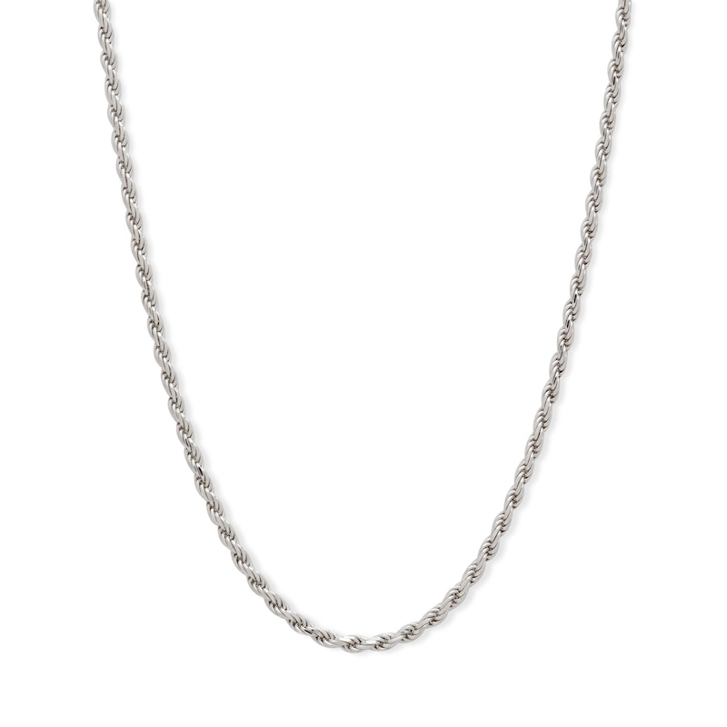 Made in Italy 040 Gauge Diamond-Cut Rope Chain Necklace in Solid Sterling Silver - 20"
