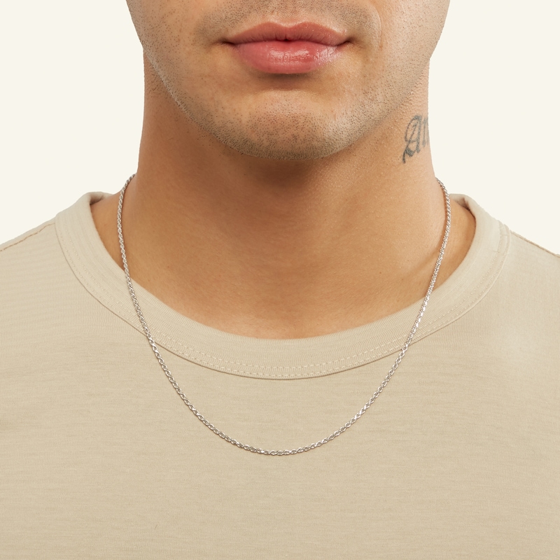 Main Image 3 of Sterling Silver Diamond-Cut Rope Chain Made in Italy - 20"