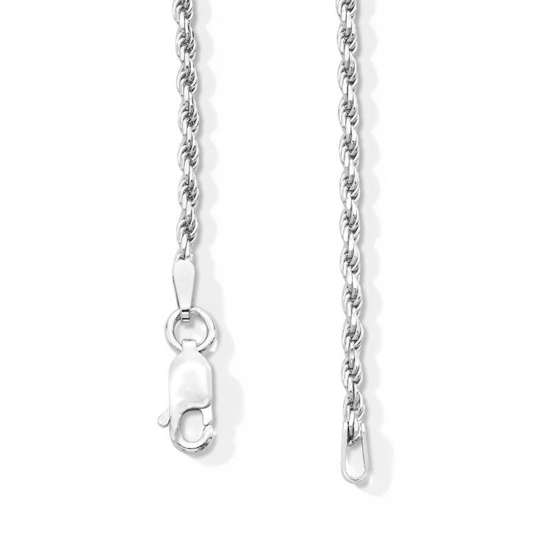 Main Image 4 of Sterling Silver Diamond-Cut Rope Chain Made in Italy - 20"