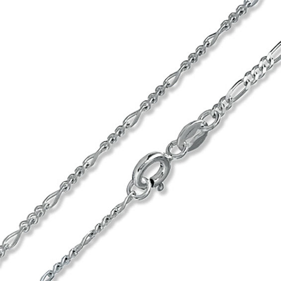 Made in Italy Gauge Figaro Chain Necklace in Solid Sterling Silver