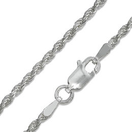 2mm Diamond-Cut Rope Chain Necklace in Solid Sterling Silver - 16&quot;