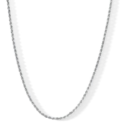 2mm Diamond-Cut Rope Chain Necklace in Solid Sterling Silver - 16&quot;