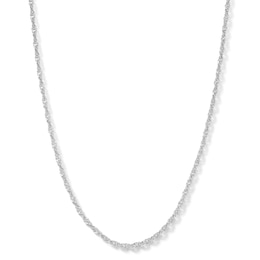 Made in Italy 030 Gauge Singapore Chain Necklace in Solid Sterling Silver - 18&quot;